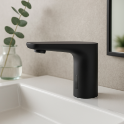 Aquadesign сензорен кран за мивка с електронно управление, работещ на батерии или мрежово захранване, черен 1208958190